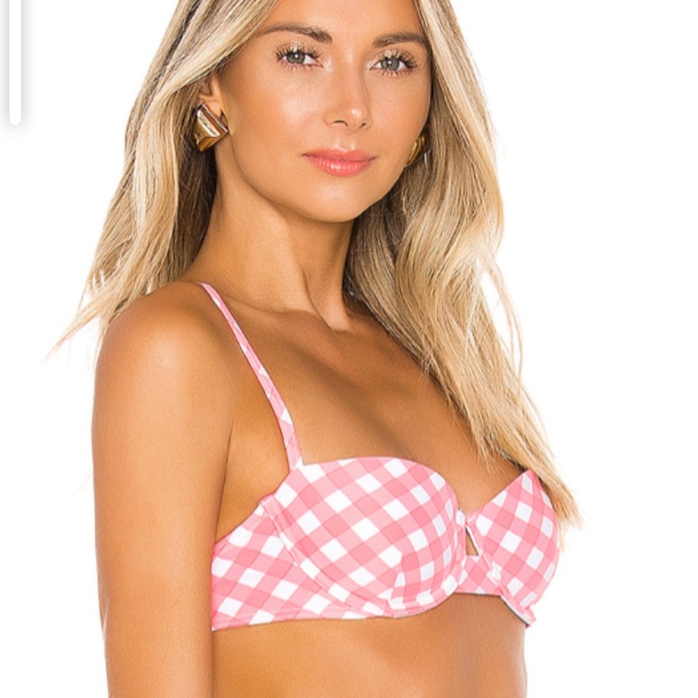 ONIA Dalia Gingham Bikini Top